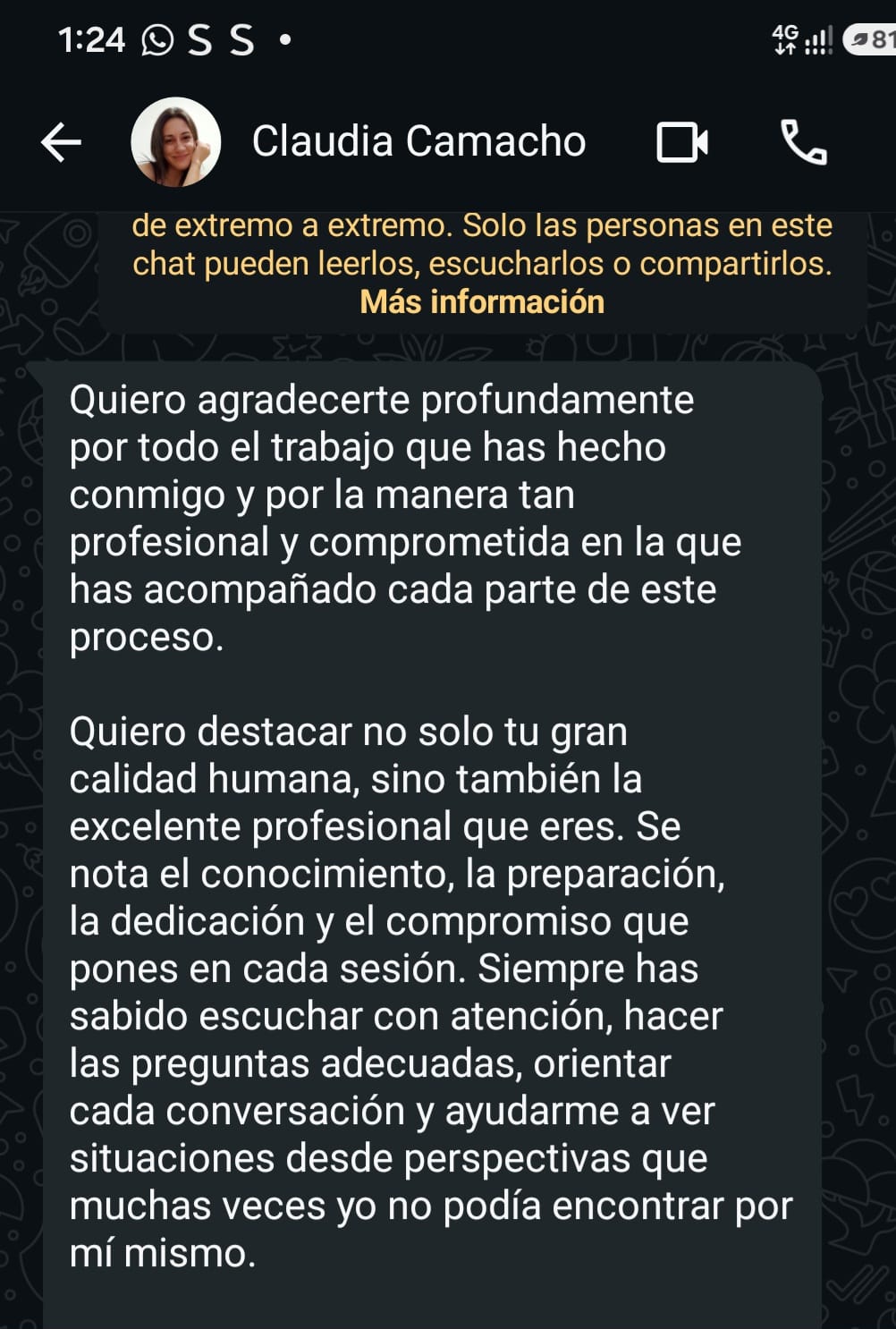 Testimonio de Claudia Camacho, paciente acompañada por Sandra Pereira